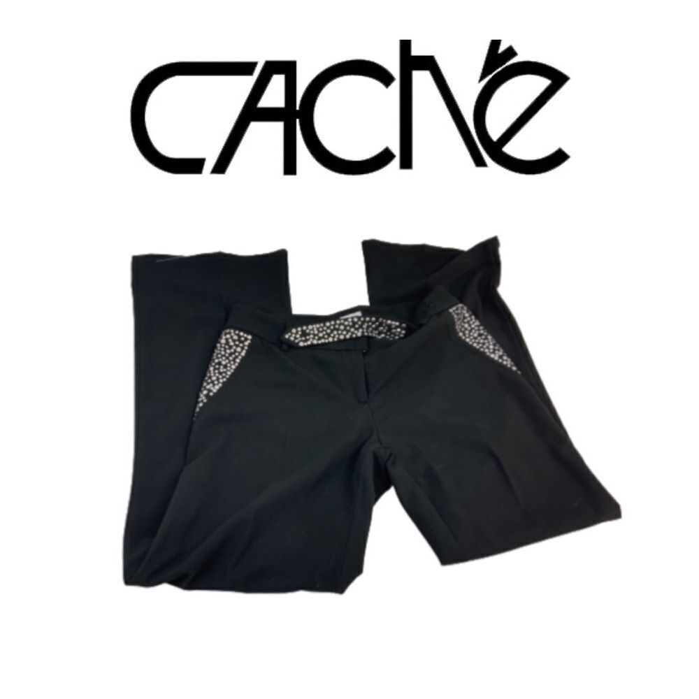 Cache Black Studded Pants. Sz 6
